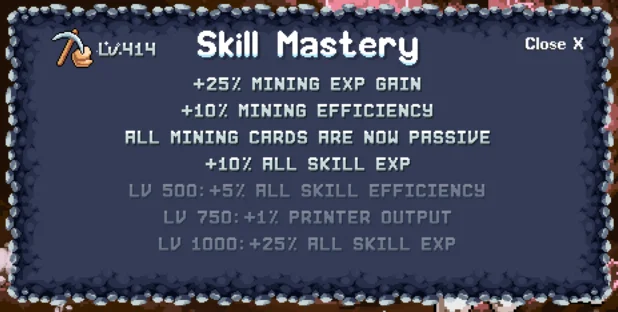 Mining Skill Mastery Rift Bonus